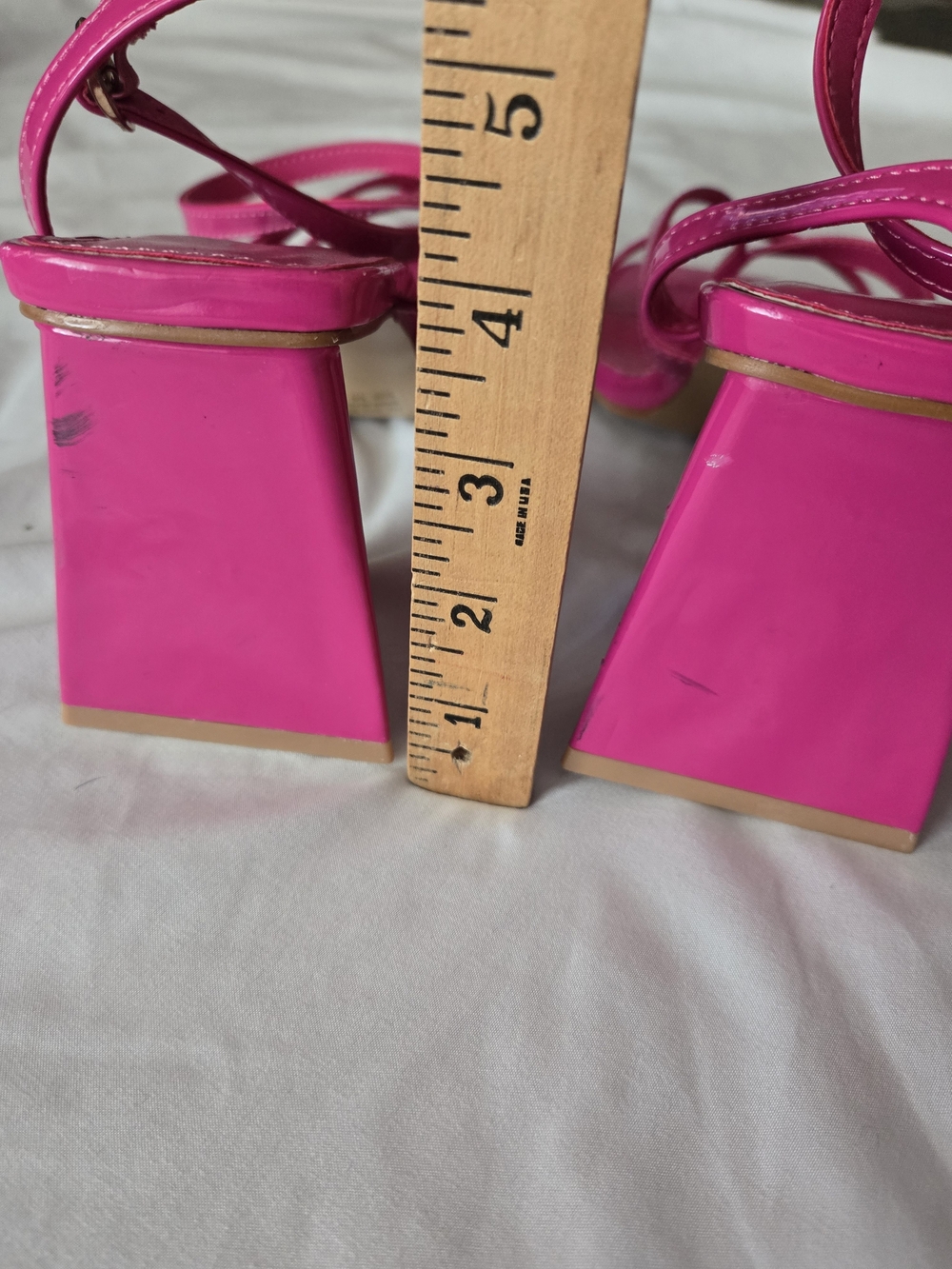 Wild Diva Hot Pink Strappy Block Heel Sandals Sz 10 - Picture 8 of 11
